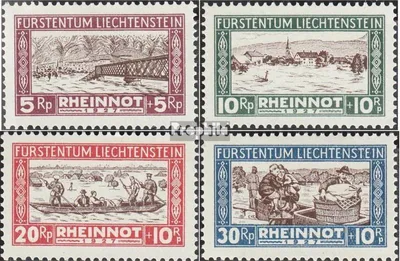 Produktbild von Briefmarken Liechtenstein 1928 Mi 78-81 (kompl.Ausg.) mit Falz Hochwassergeschädigte