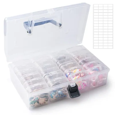 Image de Petite boîte de rangement, mini-boîte de rangement comprenant 24 pièces en plastique transparent, boîtes de rangement pour petites pièces.