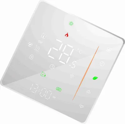 Obrázok produktu pre Inteligentný termostat WiFi Týždenný programovateľný regulátor teploty Podporuje dotykové ovládanie / mobilnú aplikáciu / hlasové ovládanie Kompatibilný s Alexa / Home, pre vodný / plynový kotol 5A White
