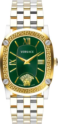 Produktbild von Versace VE1B00618 New Couture grün gold silber Edelstahl Armband Uhr Damen NEU