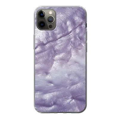 Produktbild von MuchoWow® Handyhülle Schutzhülle Hülle für iPhone 12 Pro Max Perlmutt - Naturstein - Violett Silikon Softcase Handy Hülle - Hartschale