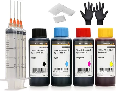 Produktbild von Druckertinten Set für Epson 103 Tintentank, EcoTank L3110, L3150, L3156, L5190 4x100ml