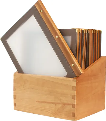 Produktbild von Securit Speisekarten Mappe WOOD 20er Box DIN A4 braun