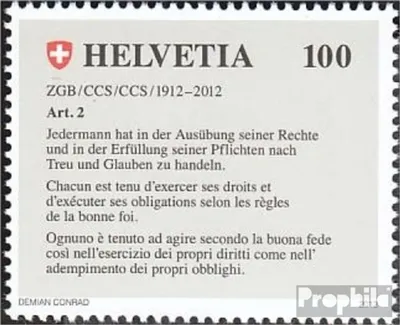 Produktbild von Briefmarken Schweiz 2012 Mi 2236 (kompl.Ausg.) gestempelt Zivilgesetzbuch