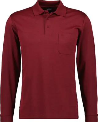 Produktbild von RAGMAN – Herren – Langarm-Poloshirt Softknit-Poloshirt mit Brusttasche, Langarm Rot – Art. 540291