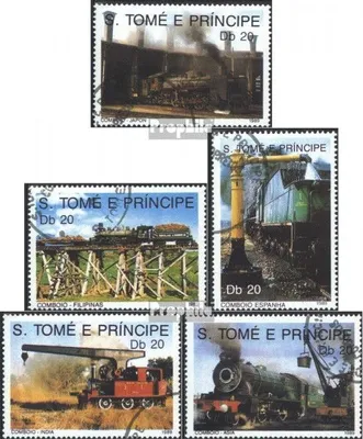 Produktbild von Briefmarken Sao Tome e Principe 1989 Mi 1136-1140 (kompl.Ausg.) gestempelt Lokomotiven