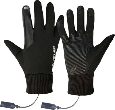 Produktbild von 1 Paar USB-beheizte Fahrradhandschuhe, warm, Touchscreen, rutschfest, wasserdicht, für kaltes Wetter, Winter, Herren und Damen, Outdoor, Motorrad, elektrische Heizhandschuhe