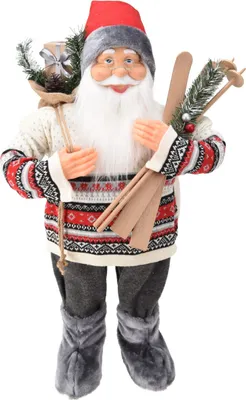 Produktbild von H&S Decoration Weihnachtsmann Figur mit Geschenken 80 cm Nikolaus Weihnachtsdeko