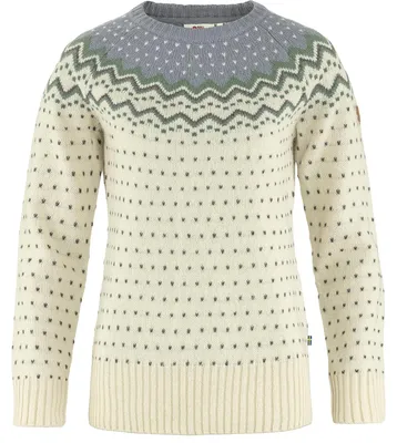 Produktbild von Fjällräven Damen Övik Knit Sweatshirt, Chalk White/Flint Grey, S