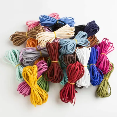 Productafbeelding van Leren veter - Suède koord - 3 mm - 54 meter - 26 kleuren - Voor sieraden en armbanden