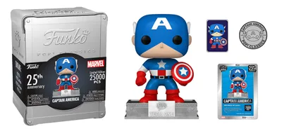 Productafbeelding van Funko Pop! Marvel: The Avengers - Captain America, 25e jubileumeditie, Classics (exclusief voor de herfstconventie van 2023)