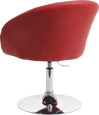 Produktbild von Esszimmerstuhl HWC-F19, Küchenstuhl Stuhl Drehstuhl Loungesessel, drehbar höhenverstellbar  Kunstleder rot