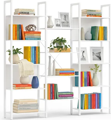 Obrázok produktu pre Relaxdays 10052077_49, Biela, 14 police/políc, Kov, MDF, 70 kg, Biela