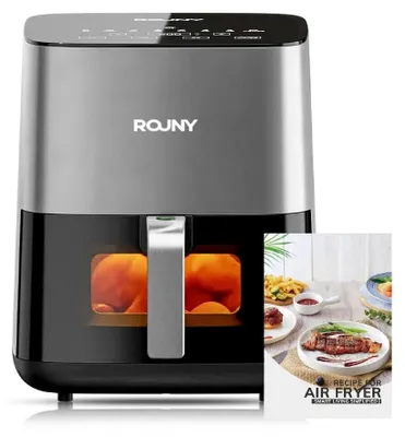 Obrázok produktu pre Fritéza na horúci vzduch – 5 l – 1400 W – dotykové ovládanie – priehľadné okienko – košík s nepriľnavým povrchom – zástrčka pre EÚ