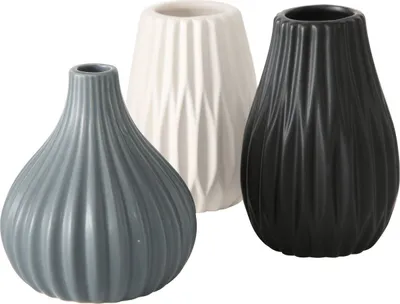 Image de Vase Wilma Set 3 pièces céramique bleue