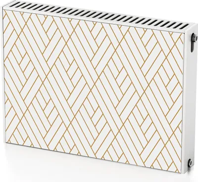 Produktbild von Geometrische Streifen – Magnetische Heizkörperabdeckung – 80x60 cm – Magnet Heizkörperabdeckung – 3D Würfel – Heizkörperverkleidung – Magnetische Wandverkleidung – Wetterfest
