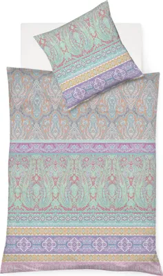 Produktbild von Fleuresse Mako-Satin Bettwäsche Modern Classic Dilbeek mint 155x220 cm + 80x80 cm