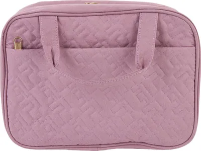 Produktbild von Reise-Kulturbeutel, tragbarer Make-up-Kosmetik-Organizer mit Haken zum Aufhängen für Shampoo, Spülung, Pinsel-Set, Lila