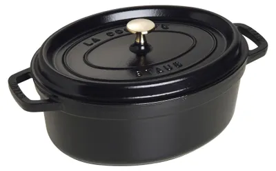 Immagine prodotto di ZWILLING Girarrosto in ghisa con coperchio 29 cm ovale nero 40509-315-0 1003928 STAUB LA COCOTTE