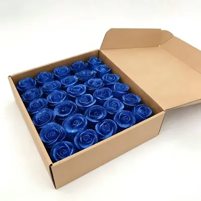 30 Kunstrosen, Schaumrosen, blau, für Hochzeitssträuße und Deko