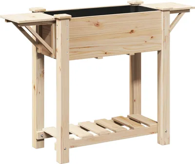 Produktbild von Möbel Gartenpflanzer mit Regalen 111x37x76 cm aus massivem Kiefernholz - Beete 42006574