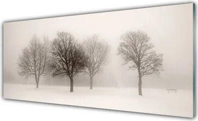 Produktbild von Acrylglasbilder 125x50 Wandbild Druck Schnee Bäume Landschaft