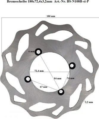 Produktbild von Bremsscheibe 180mm/72,4mm offen