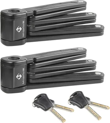 Produktbild von M-WAVE Falt-Schloss SET F 875/6 Twin 56x195mm mit 2 Schlüssel Partner Spar Set
