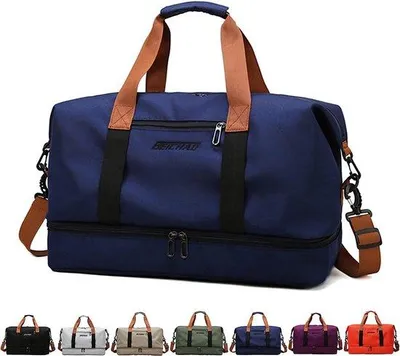 Produktbild von Unyqoos® Sporttasche 46 x 28 x 25 cm – wasserabweisende Reisetasche aus 600D Oxford mit großem Volumen, separates Schuhfach & Nassfach, leichte Trainings‑ und Schwimmtasche für Damen & Herren