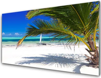Produktbild von Acrylglasbilder 100x50 Wandbild Druck Strand Palme Landschaft