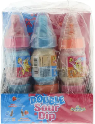Produktbild von Funny Candy Lollipop double sour cola + strawberry 12 x 32 grams