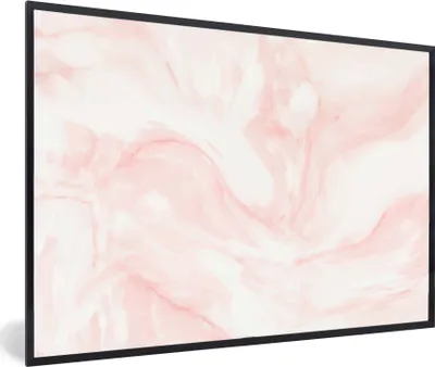 Produktbild von MuchoWow® MuchoWow® Gerahmtes Poster Marmor - Weiß - Rosa - Pastell 60x40 cm - Poster mit zchwarzem Bilderrahmen - Printing - Wanddeko Schlafzimmer