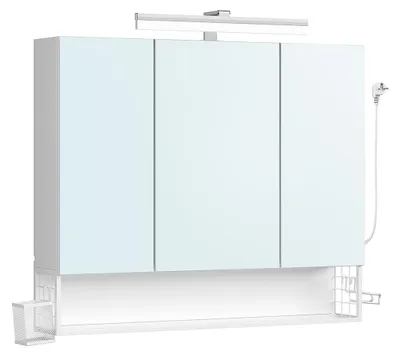 Produktbild von Badezimmerschrank weiß – Aufbewahrungsschrank – 16,5 x 90 x 75 cm