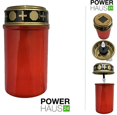 Immagine prodotto di Luce solare a LED, colore rosso, con sensore di luminosità, ideale per tombe. Candela solare per tombe, lampada per tombe, luce per tombe, candela per cimiteri