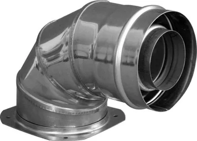 Produktbild von Konzentrischer Luft-Abgas-Krümmer 87° DN60/100 mit Montageflansch