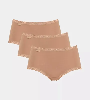 Produktbild von Sloggi Damen-Slips, hautfarben, 24/7 Baumwollspitze, Midi, 3er-Pack, Baumwoll-Slips mit Spitze, Größe 40