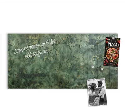Produktbild von Magnettafel 100x50cm Pinnwand Whiteboard beschreibbar - Verwitterte Textur