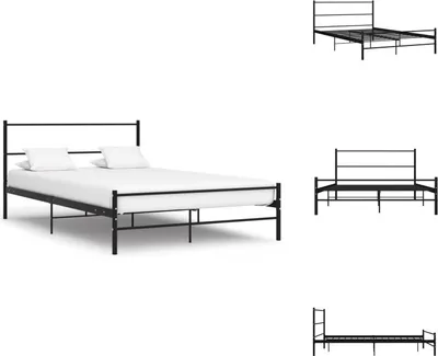 Produktbild von vidaXL Bettgestell Schwarz Metall 160×200 cm -  Betten & Bettgestelle