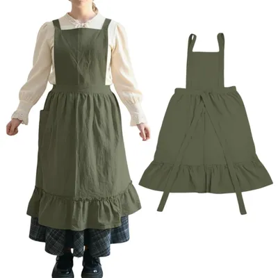 Immagine prodotto di Grembiule da cucina vintage in cotone con tasca pratica