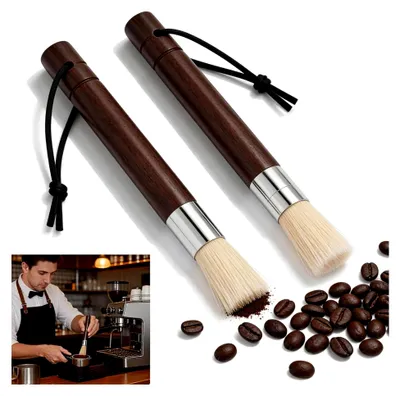 Produktbild von 2er-Set Barista Reinigungspinsel mit Naturborsten und Holzgriff