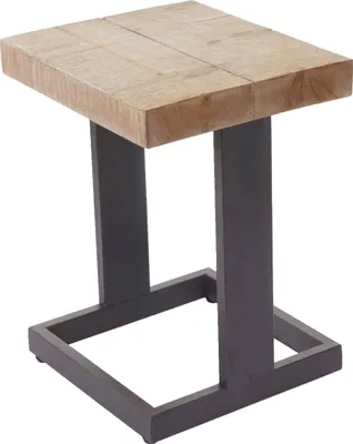Obrázek produktu pro Stolička HWC-A15, dřevěná stolička na nohy, masivní rustikální jedlové dřevo s certifikátem MVG 48x36x32cm