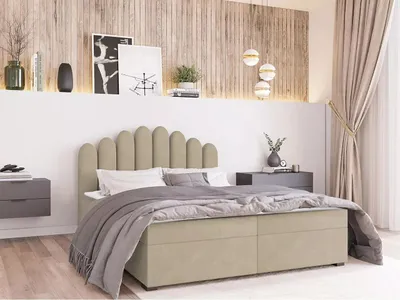 Obrázek produktu pro Boxspringová manželská postel 160x200 SALIMA - světle béžová