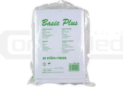 Produktbild von Basic Plus - Waschhandschuhe - leicht, fusselfrei, weiss - 50 Stück