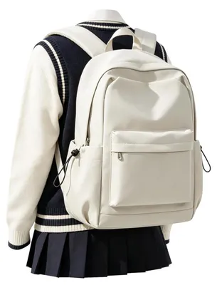 Immagine prodotto di Zaino da giorno da donna, 14 pollici, zaino per scuola, impermeabile, bianco