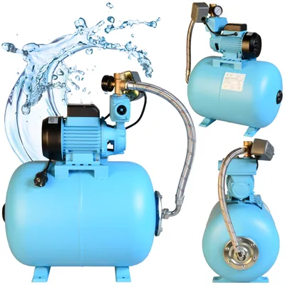 Zdjęcie produktu dla ZESTAW HYDROFOROWY Hydrofor Zbiornik 50L + Pompa WZP 750 Mocna 750W Wydajna 3000L/H + Osprzęt + Wąż