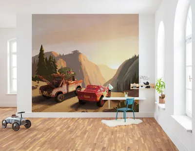 Produktbild von Komar Vlies Fototapete - Cars Sundown - Größe: 300 x 280 cm (Breite x Höhe) - 6 Bahnen