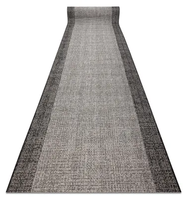 Obrázek produktu pro Běhoun SISAL SION 6053 Vzor rámu, ploché tkaní černý 100 cm Černá 100x750 cm