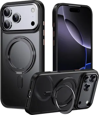 Obrázok produktu pre Ochranné puzdro pre Apple iPhone 17 Pro Frosted 360 Ring MagSafe z TPU + PC, čierne