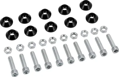 Zdjęcie produktu dla Zestaw: 10x Disc CNC z lbem stozkowym M6, aluminium, 6,5 x 18 x 7 mm, anodowany na czarno, wlacznie. Sruby i nakretki cylindrów M6