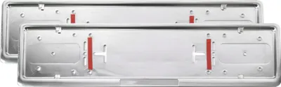 Zdjęcie produktu dla Uchwyt tablicy rejestracyjnej uniwersalny chromowany stal nierdzewna 11x52 cm 2szt